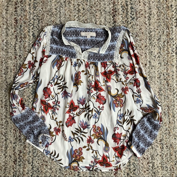 Ann Taylor Loft Floral Blouse XS - Picture 1 of 4
